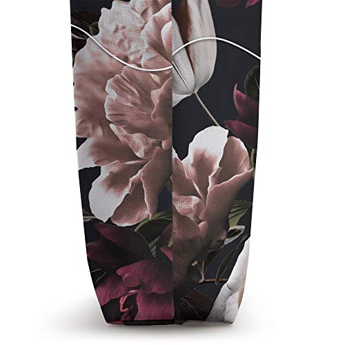 Kristi - Elegant Floral Rose & Peony Personalized Name Tote Bag