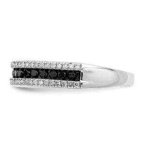 925 Sterling Silver Black White Diamond Ring Night Fine Jewelry For Women Gifts For Her