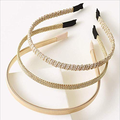 Sluxa Thin Hairbands,Head bands no slip fashion for women, skinny headbands for women Girls, Gold Thin Headbands for women..