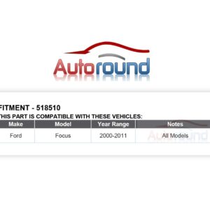 Autoround 518510 [2-Pack] Front Wheel Bearing and Hub Assembly Kit Fit for Ford Focus 2000-2011 4 Lug