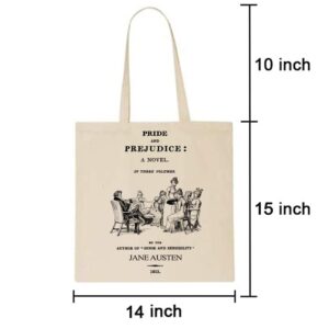 Universal Zone Pride and Prejudice by Jane Austen tote bag. Handbag with Pride and Prejudice book design. Book Bag. Library bag. Jane Austen Gift