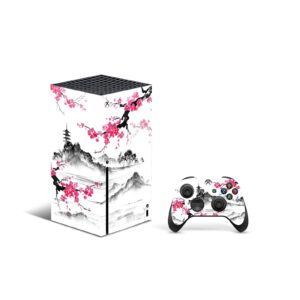 ZOOMHITSKINS Compatible with X1 Series X, Orient Temple Sakura Japan Anime Pink White Cherry, Durable, Bubble-free, Made in USA