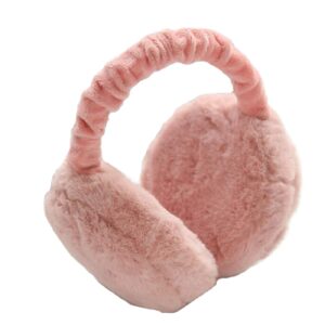 GEOOT Winter Cute Creative Burger Earmuffs Fluffy Headband Faux Fur Outdoor Earmuffs (Pink)