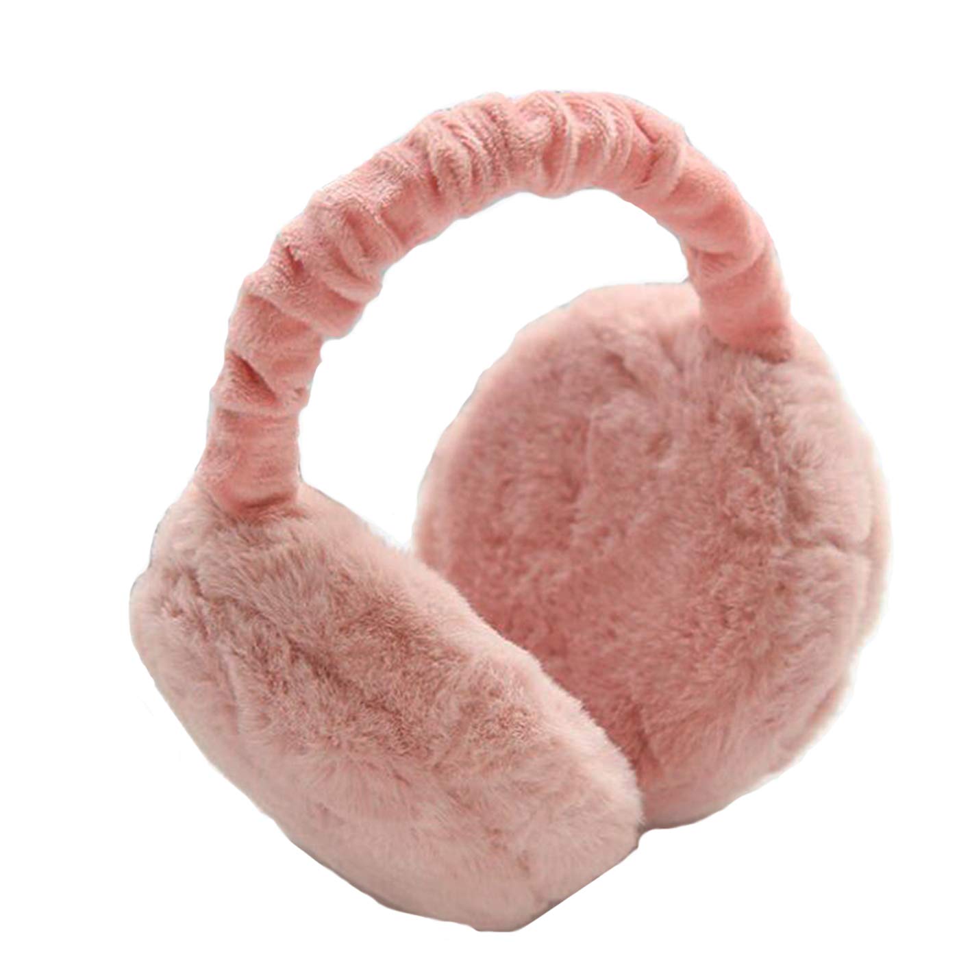 GEOOT Winter Cute Creative Burger Earmuffs Fluffy Headband Faux Fur Outdoor Earmuffs (Pink)