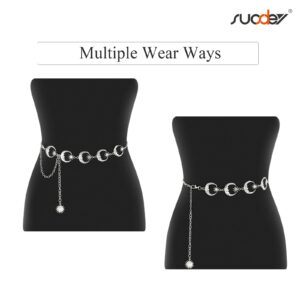 SUOSDEY Metal Chain Belt Women Belly Waist Chain Fashion Body Link Belts