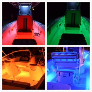 Vbakor Led Strip Lights Boat Lights, 32.8FT Marine Pontoon Boat Lights, Waterproof Boat Deck Lights, Multi-Color Boat Interior Lights for Pontoon Jon Bass Boat, Night Fishing Boat Lights