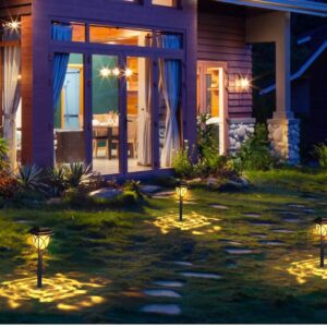 LAMTREE 8 Pack Solar Garden Lights, Solar Lights Outdoor Waterproof, Solar Pathway Lights, Solar Path Lights,Solar Stake lights,Solar Landscape Lights, For Yard,Patio,Landscape,Walkway,Lawn and Graden