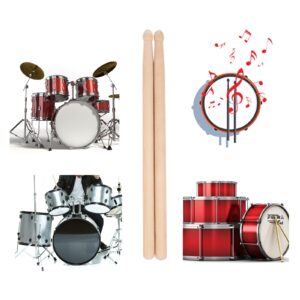 3 Pairs Drum Sticks, Winspeed 5A Classic Maple Wood Tip Drumsticks for Students and Beginners Musical Musical Instrument Percussion Accessories (40CM)