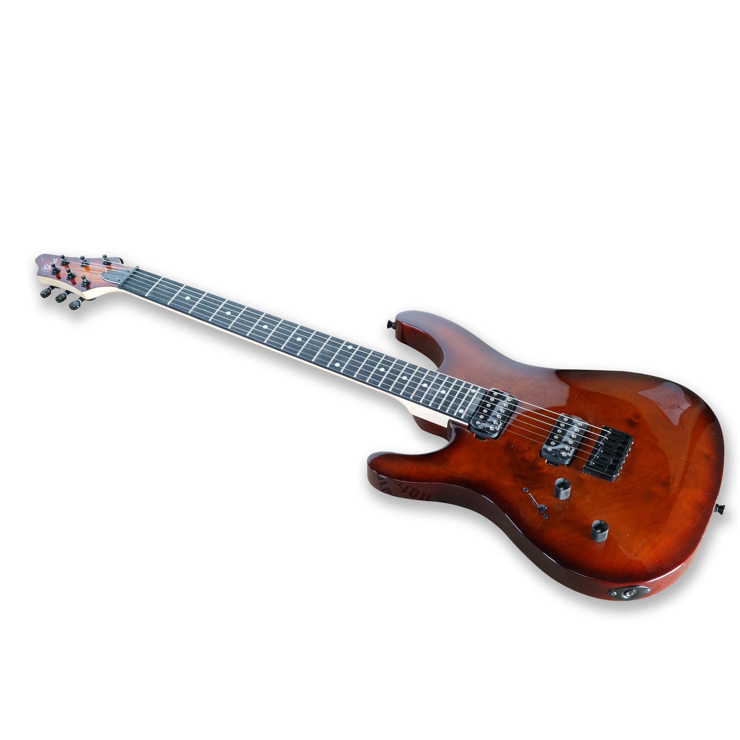 Gstyle Left-handed 6 String Electric Guitar Maple Neck Burl poplar top Okoume Body, YGES-60L-BP