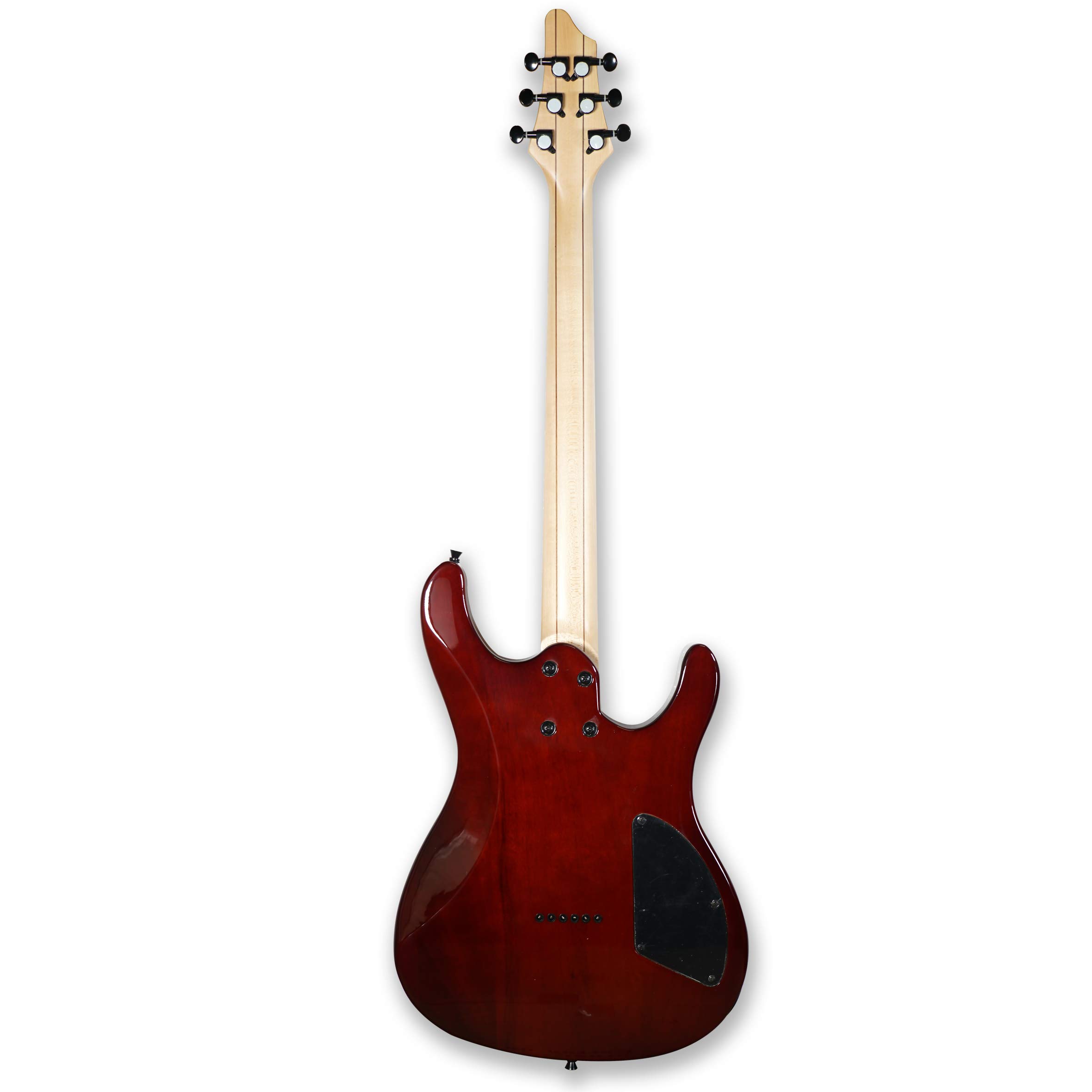 Gstyle Left-handed 6 String Electric Guitar Maple Neck Burl poplar top Okoume Body, YGES-60L-BP