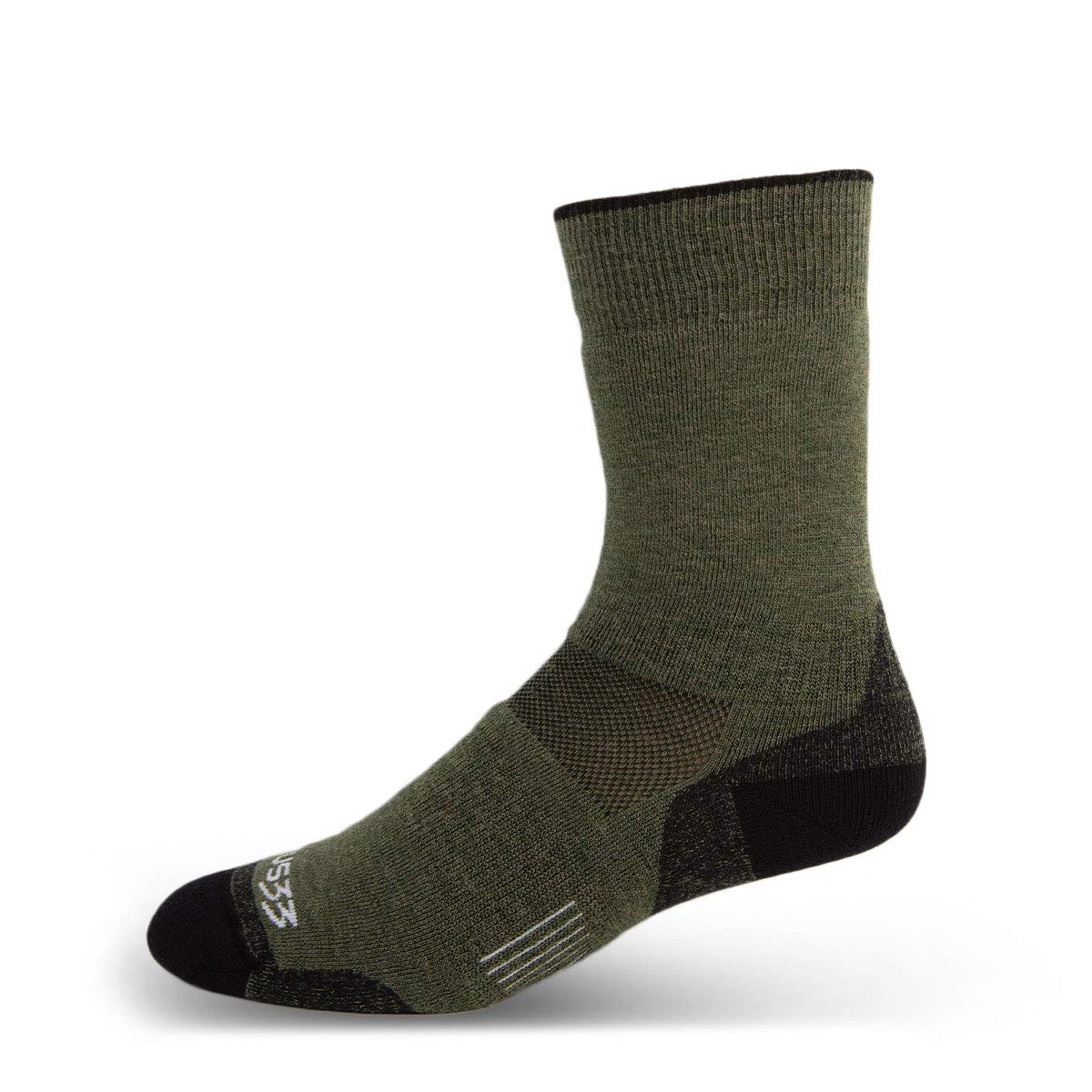 USA Made - Boot Socks - All Season Lightweight - Hunting Socks - Merino Wool - Mountain Heritage - Olive Drab - Large