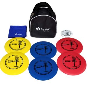 DDonglai Disc Golf Starter Set/Disc Golf Beginner Set, Included 2X Driver, 2xMid-Range, 2xPutter, Carry Bag, Towel and Mini Marker,Disc Golf Beginner Set