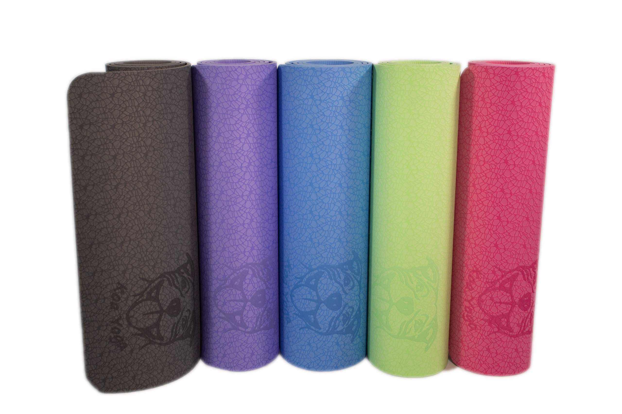 Koa Yoga Mat-Essential, Pink TPE, Latex-free, Eco-friendly, Non-toxic, Non-slip, thick mat 6' x 2' x 8mm