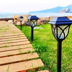 LAMTREE 8 Pack Solar Garden Lights, Solar Lights Outdoor Waterproof, Solar Pathway Lights, Solar Path Lights,Solar Stake lights,Solar Landscape Lights, For Yard,Patio,Landscape,Walkway,Lawn and Graden