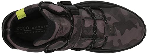 ECCO Men's Exostrike Gore-TEX Waterproof Buckle Hiking Boot, Titanium/Black, 6-6.5