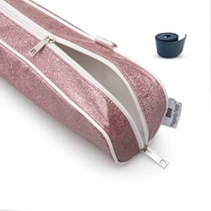 Magerdy Fields - Twirling Baton Case - with Adjustable Shoulder Strap - 30 Inch Pink Sparkle Baton Bag - majorette baton bag - girl batons for twirling