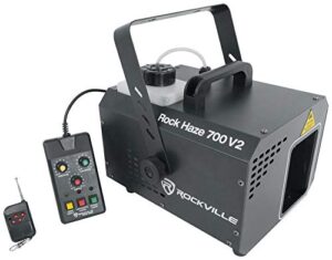 rockville rockhaze 700 cfm dmx haze machine water based dj/club hazer and (2) remotes