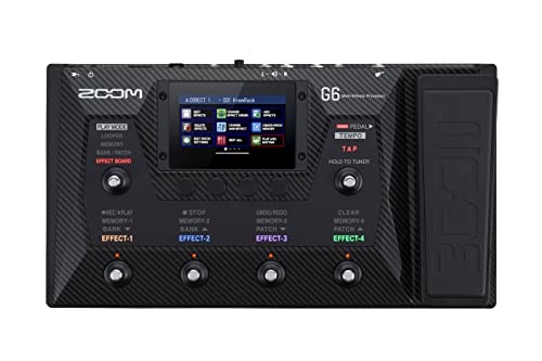 Zoom G6 Guitar Multi-Effects Processor with Expression Pedal, Touchscreen Interface, 100+ Built in Effects, Amp Modeling, IR’s, Looper, & Audio Interface for Direct Recording to Computer