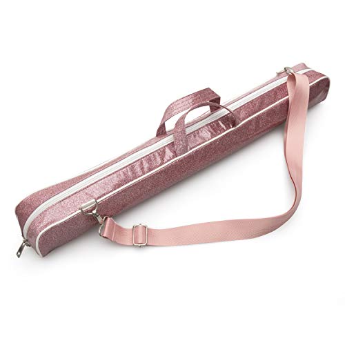 Magerdy Fields - Twirling Baton Case - with Adjustable Shoulder Strap - 30 Inch Pink Sparkle Baton Bag - majorette baton bag - girl batons for twirling