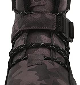 ECCO Men's Exostrike Gore-TEX Waterproof Buckle Hiking Boot, Titanium/Black, 6-6.5