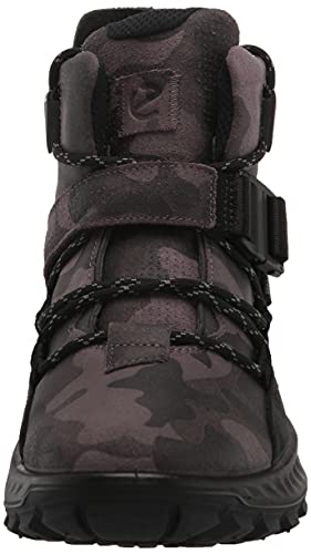 ECCO Men's Exostrike Gore-TEX Waterproof Buckle Hiking Boot, Titanium/Black, 6-6.5