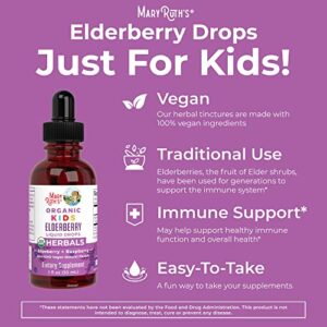 MaryRuth Organics Cocomelon Kids Elderberry Syrup, USDA Organic Elderberry, Sugar Free Kids Immune Support Supplement for Ages 4-13 Years, Clean Label Project Verified®, Vegan, Gluten Free, 1 Fl Oz