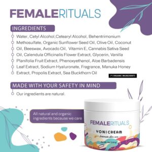 FEMALE RITUALS Vulva Moisturizing Cream - Clinically Tested Vaginal Moisturizer Cream for Dryness, Itching, Burning & Odor, Intimate Skin Care