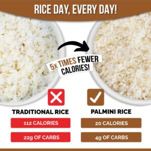 Palmini Rice | Low-Carb, Low-Calorie Hearts of Palm Rice | Keto, Gluten Free, Vegan, and Non-GMO | As seen on Shark Tank | (12 Ounce Pouch - Pack of 1)