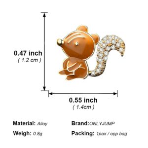 coadipress Fun Squirrel and Pine Cone Stud Earrings Asymmetrical Crystal Nut Squirrel Animal Ear Stud Earrings for Women(Squirrel Nut Earrings)