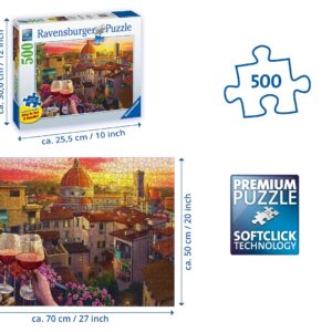 Ravensburger Cozy Wine Terrace - 500 Piece Large Format Jigsaw Puzzle | Unique Softclick Technology | Premium Matte Finish | Ideal for All Ages