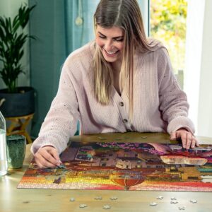 Ravensburger Cozy Wine Terrace - 500 Piece Large Format Jigsaw Puzzle | Unique Softclick Technology | Premium Matte Finish | Ideal for All Ages