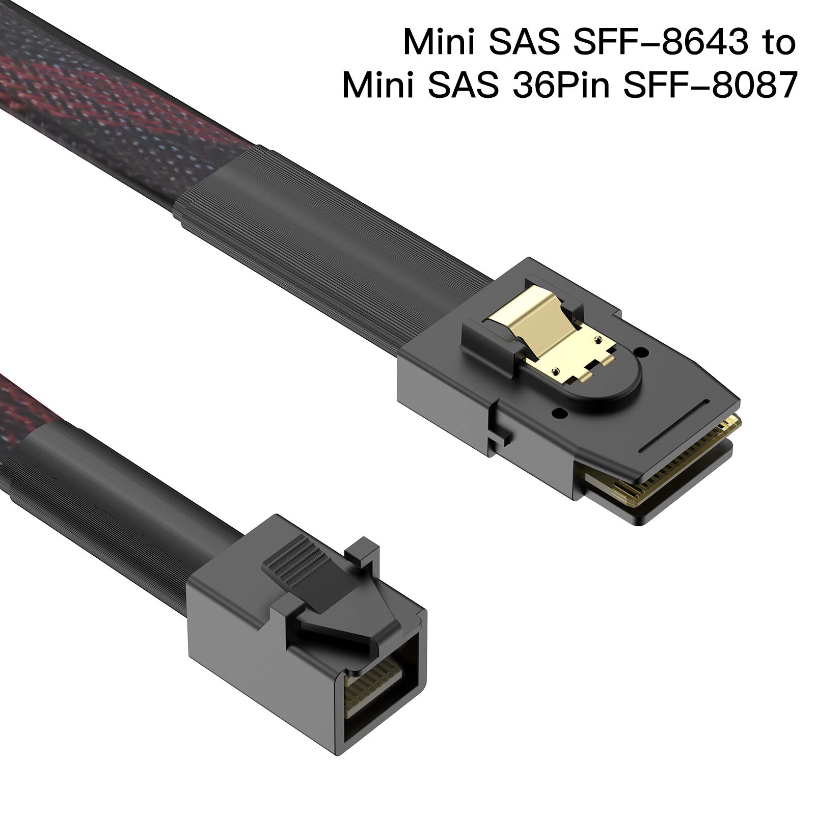 WORDIMA Mini SAS HD Cable, Internal Mini SAS HD Cable, 1.6 FT SFF-8643 to Mini SAS 36Pin SFF-8087,Mini SAS 36Pin to SFF-8643 Cable Fast Data Transmission Cable