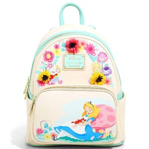 Alice in Wonderland Garden Flowers Mini Backpack Shoulder Bag Purse