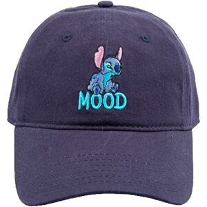 Disney Stitch Dad Hat, Adjustable Cotton Baseball Cap with Curved Brim, Navy, One Size