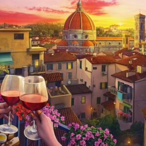 Ravensburger Cozy Wine Terrace - 500 Piece Large Format Jigsaw Puzzle | Unique Softclick Technology | Premium Matte Finish | Ideal for All Ages