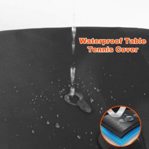 Ping Pong Table Cover Outdoor Waterproof Table Tennis Cover Folding Table Tennis Cover 72.8 x 65 x 27.5 in Black