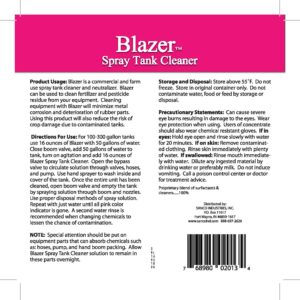 Liquid Harvest Blazer Spray Tank Cleaner, Gallon (128oz), for Cleaning All Chemical Solution Residue - Spray Tank Cleaner for Gardening and Lawn