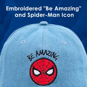 Marvel Spider-Man Cotton Adjustable Dad Hat, Denim, One Size