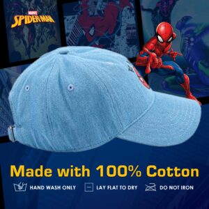 Marvel Spider-Man Cotton Adjustable Dad Hat, Denim, One Size