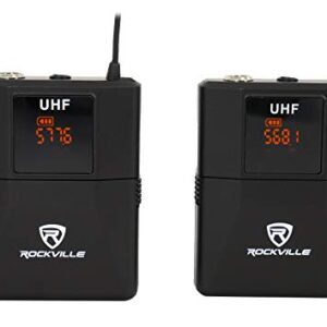 Rockville RWM81U Dual UHF Headset & Guitar Wireless Microphone System w/LCD