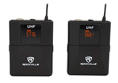 Rockville RWM81U Dual UHF Headset & Guitar Wireless Microphone System w/LCD