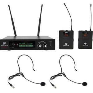 Rockville RWM81U Dual UHF Headset & Guitar Wireless Microphone System w/LCD