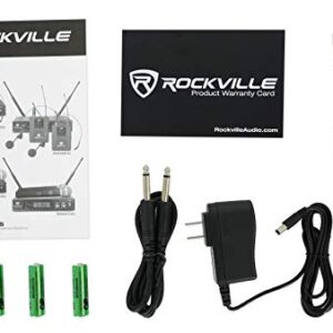 Rockville RWM81U Dual UHF Headset & Guitar Wireless Microphone System w/LCD