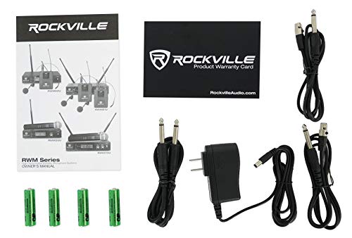 Rockville RWM81U Dual UHF Headset & Guitar Wireless Microphone System w/LCD