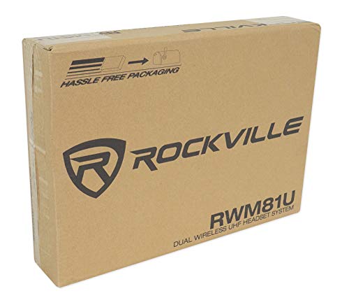 Rockville RWM81U Dual UHF Headset & Guitar Wireless Microphone System w/LCD