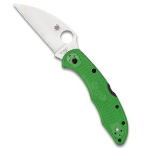 spyderco salt 2 knife with wharncliffe lc200n steel blade and lightweight frn green handle - plainedge - c88fpwcgr2