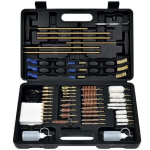 gloryfire elite gun cleaning kit universal gun cleaner for shotgun, pistol, rifle, all guns with lightweight carrying case, reinforced and lengthened rods and steel wire, high-end double head brushes