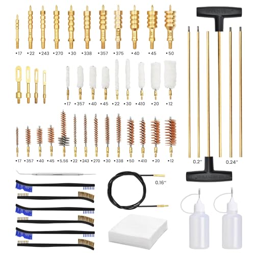 GLORYFIRE Elite Gun Cleaning Kit Universal Gun Cleaner for Shotgun, Pistol, Rifle, All Guns with Lightweight Carrying Case, Reinforced and Lengthened Rods and Steel Wire, High-end Double Head Brushes