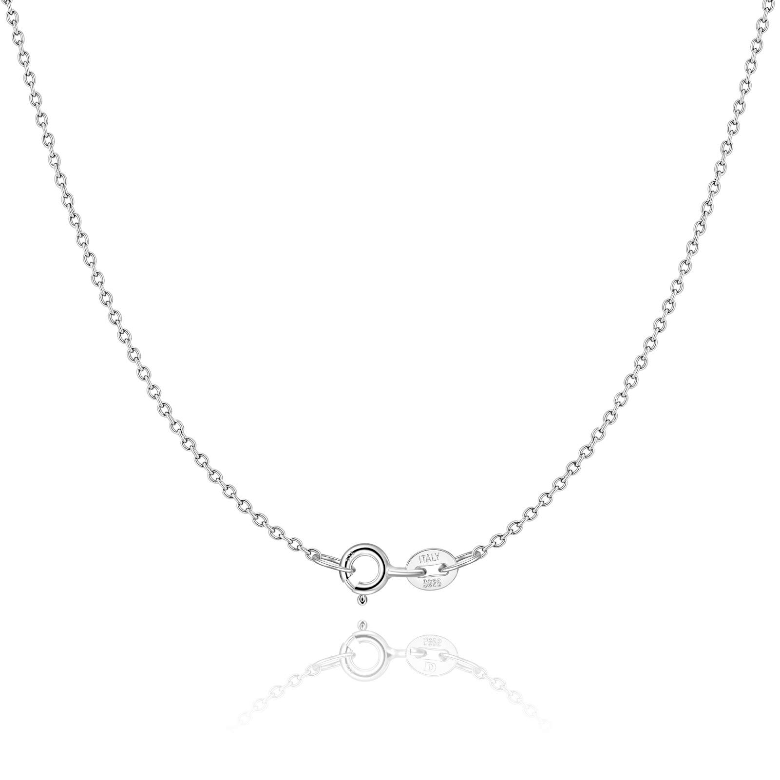 CIELTEAR 925 Sterling Silver Chain Necklace for Women Girls 1.2mm Cable Chain Italian Thin Silver Chain Super Sturdy & Lasting Shiney 18 Inch