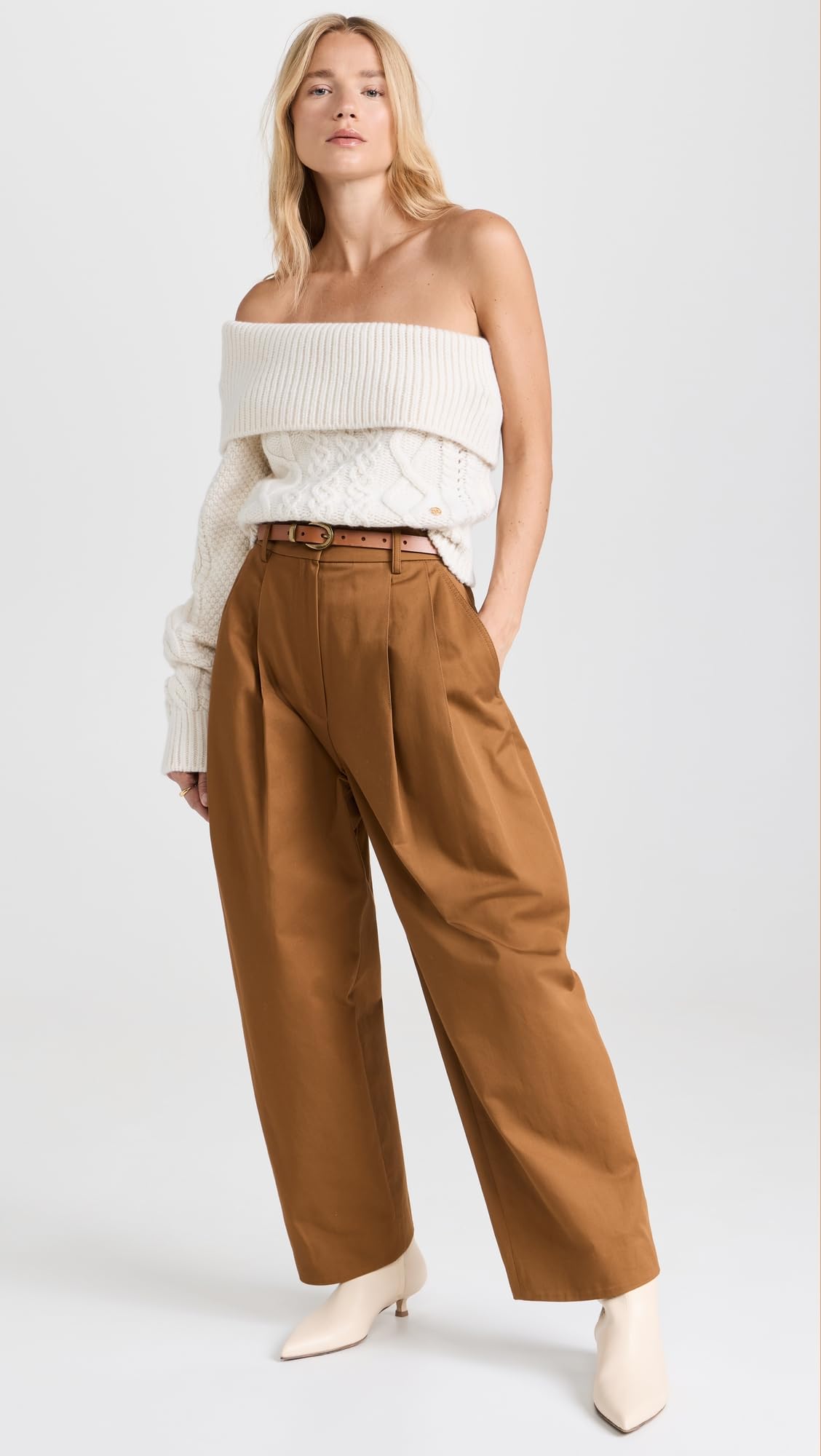 Madewell Women's Chunky Buckle Skinny Leather Belt, Desert Camel, Tan, S